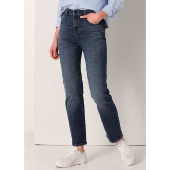 Lois Jeans Barrel Ivana High Rise Dark Wash Straight Leg - Picture 2 of 16